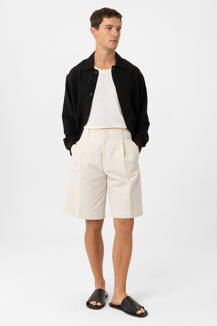 ANT Antioch Lord High Waist Pleated Relaxed Bermuda Men's Shorts - Landshut