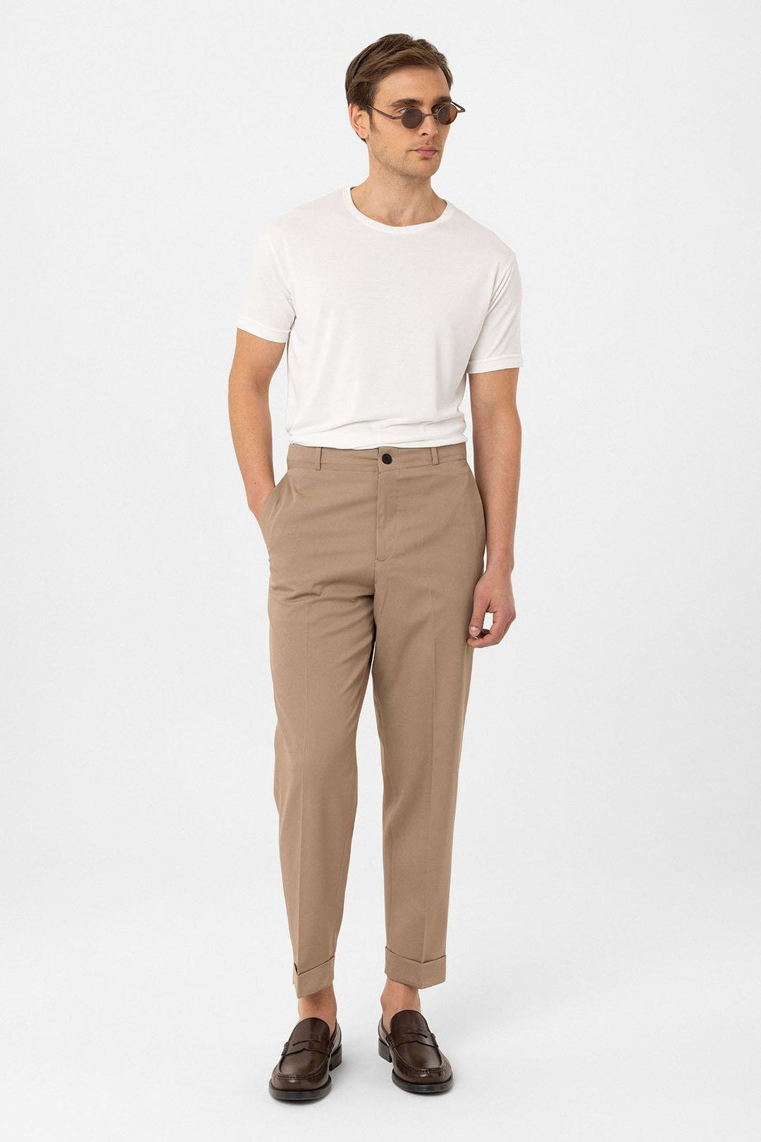 ANT Antioch Bej High Waist Straight Fit Men's Pants - Marinha Grande