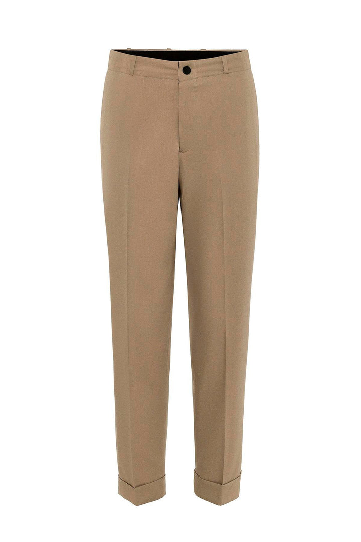 ANT Antioch Bej High Waist Straight Fit Men's Pants - Marinha Grande