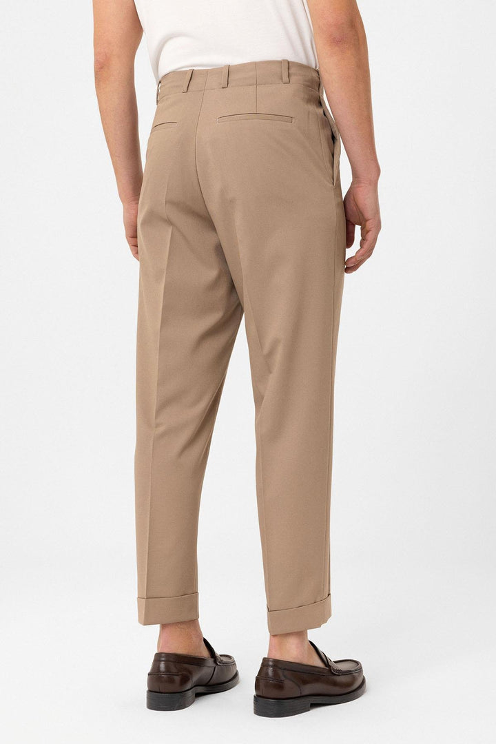 ANT Antioch Bej High Waist Straight Fit Men's Pants - Marinha Grande