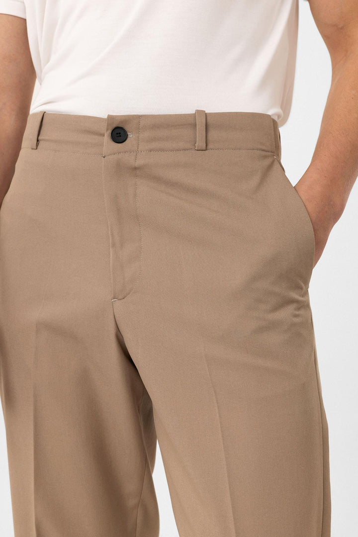ANT Antioch Bej High Waist Straight Fit Men's Pants - Marinha Grande
