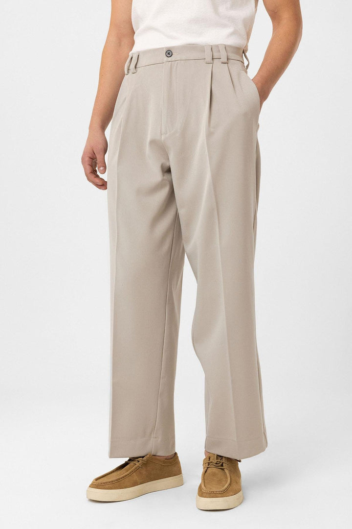 ANT Antioch Lord Yüksel Bel Relax Fit Pleated Men's Trousers - Amora