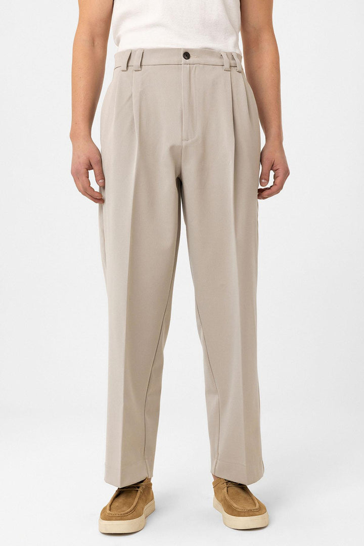 ANT Antioch Lord Yüksel Bel Relax Fit Pleated Men's Trousers - Amora