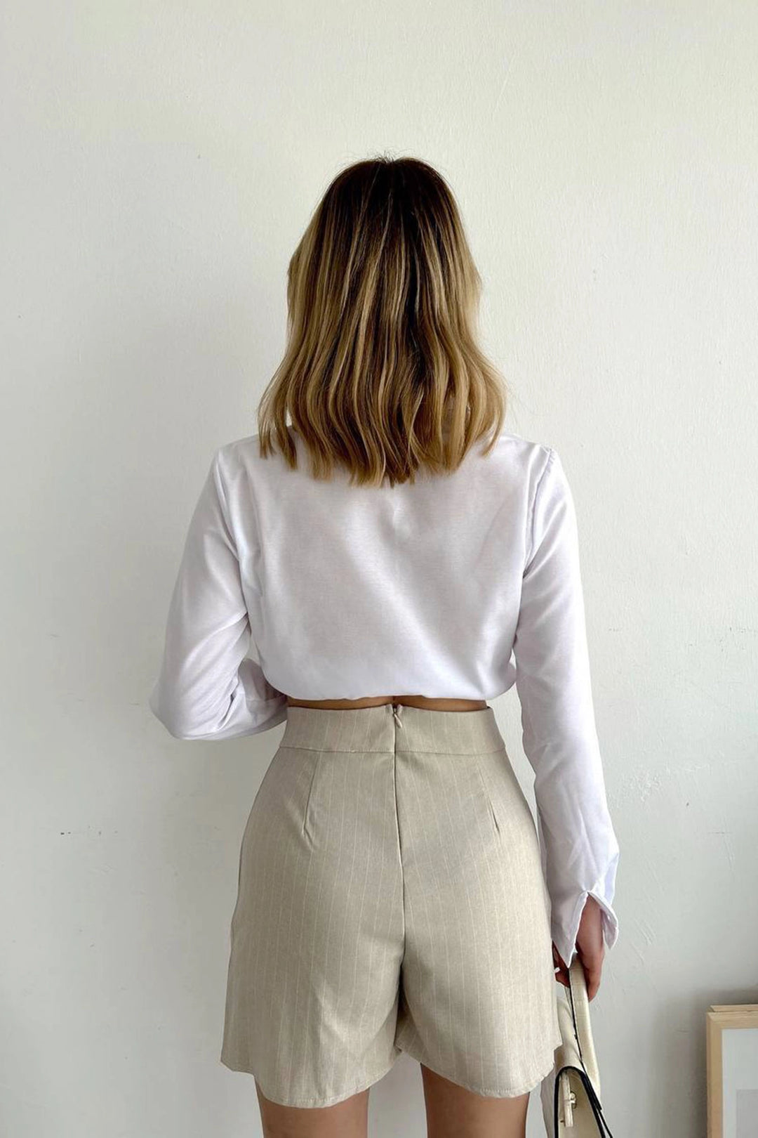 Beige Chain Detailed Slit Skirt Shorts BCHN-2525271 - Eindhoven