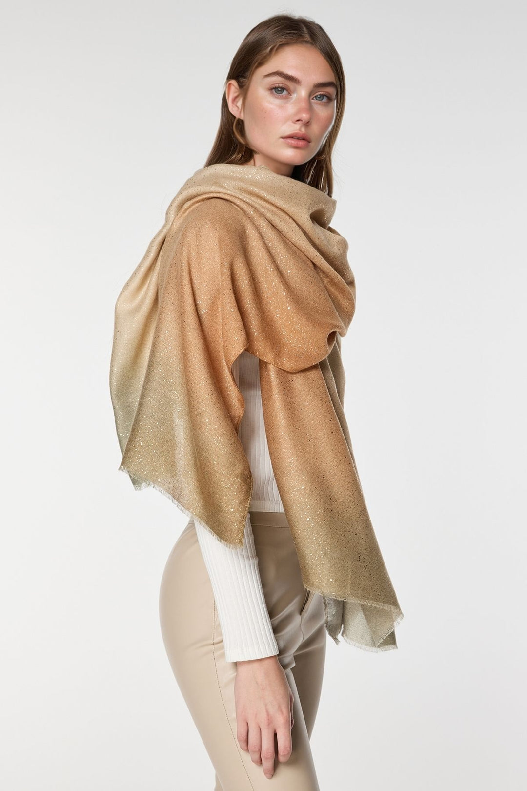 Bej2 Patchwork Patterned Shawl BCNSV-25WT1037 - Rockhampton