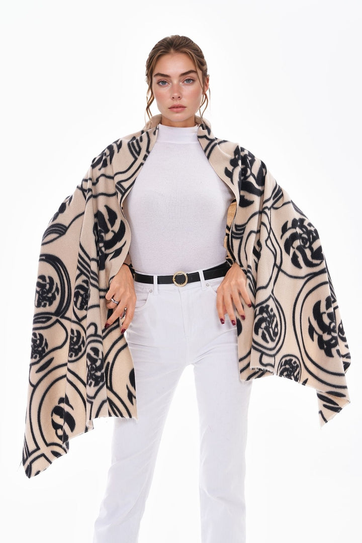 Bej3 Patterned Colorful Scarf BCNSV-25WT1022 - Montgomery