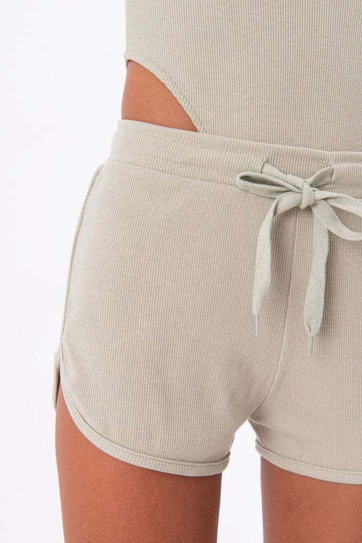 BSL Women Elastic Waist Band Mini Short - Zeist