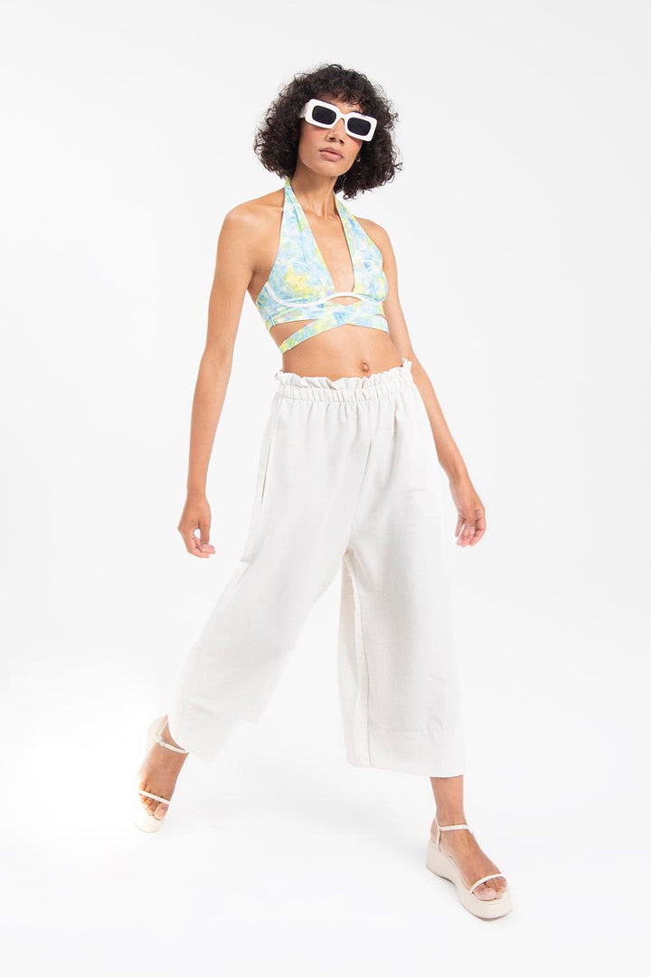 BSL Women Elastic Waist Band Wide Leg Pants - Etten-Leur