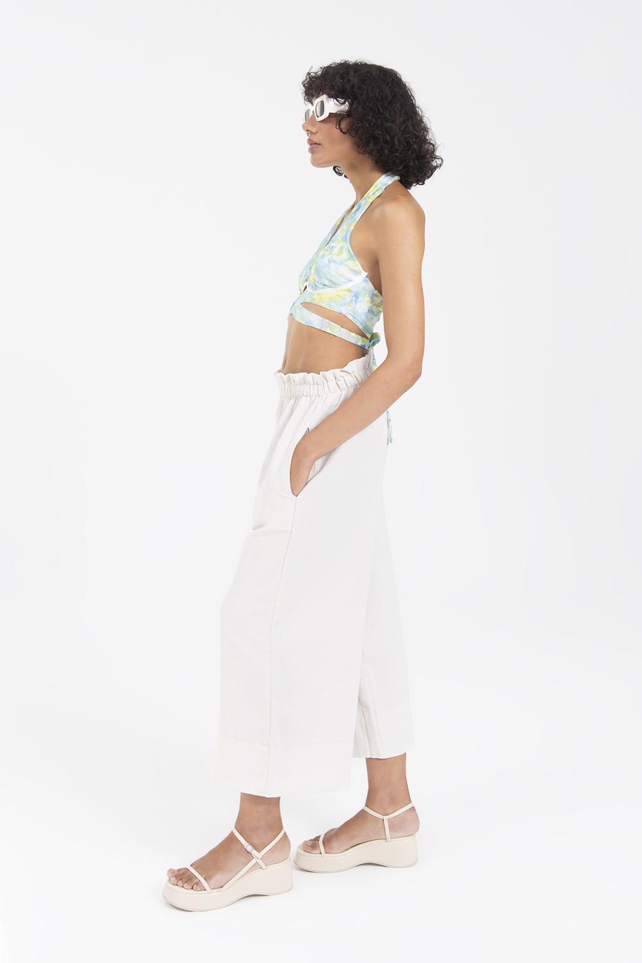 BSL Women Elastic Waist Band Wide Leg Pants - Etten-Leur