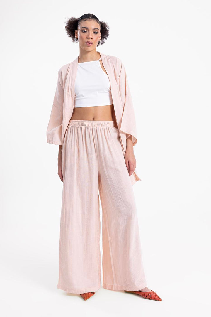 BSL Women Waist Banded Wide Leg Pants - Massy