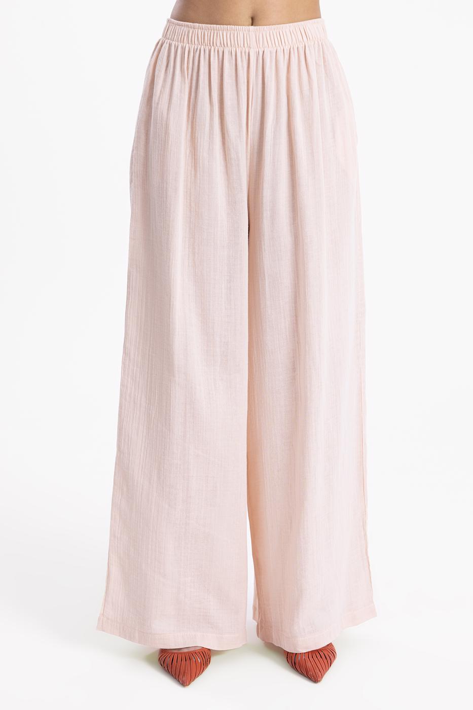 BSL Women Waist Banded Wide Leg Pants - Massy