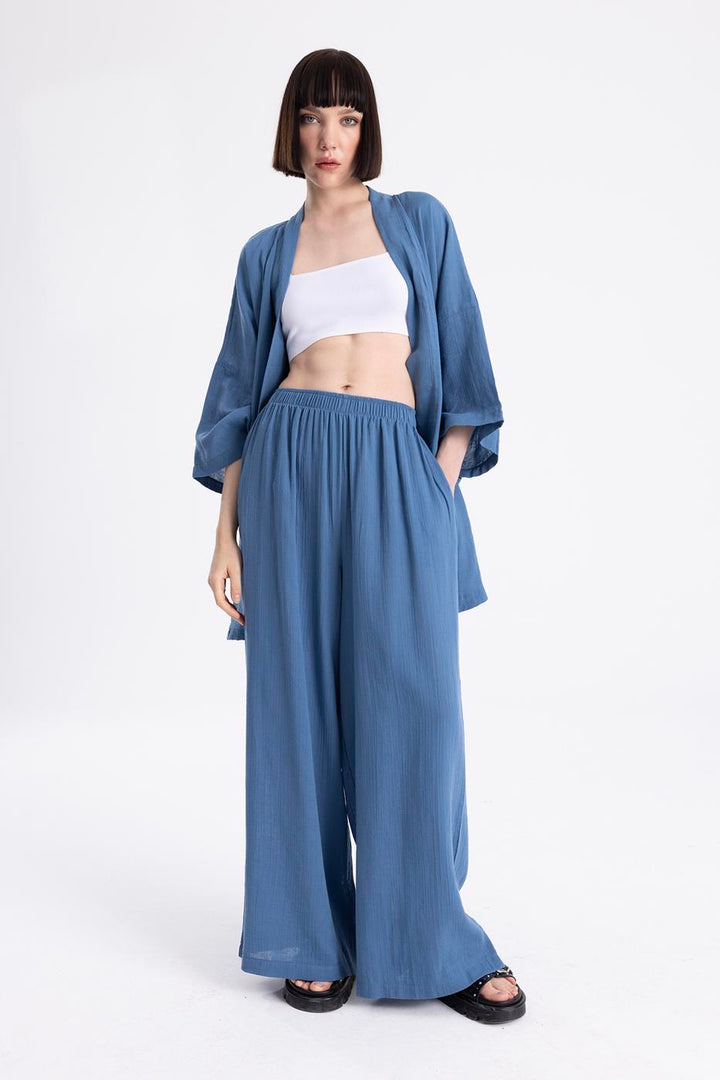 BSL Women Waist Banded Wide Leg Pants - Pomigliano d’Arco