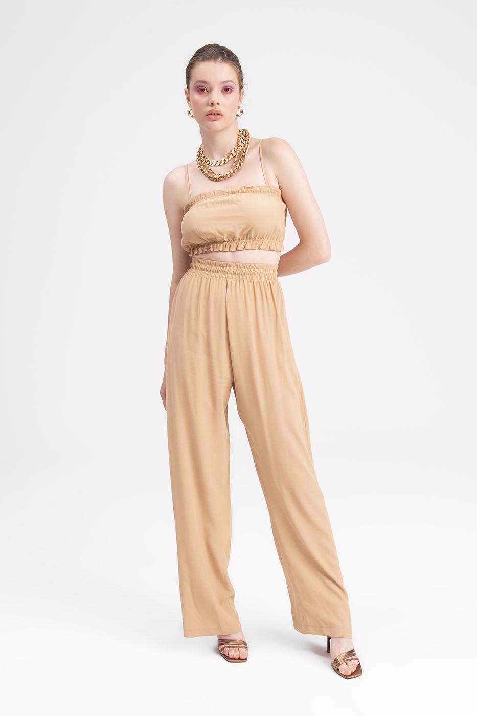BSL Women Elastic Waist Band Baggy Pants - Roanoke