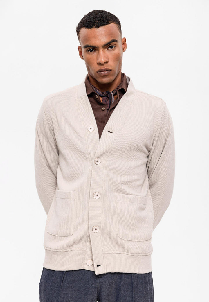 ANT V-Neck Men's Cardigan with Waist Elastic - Athis-Mons