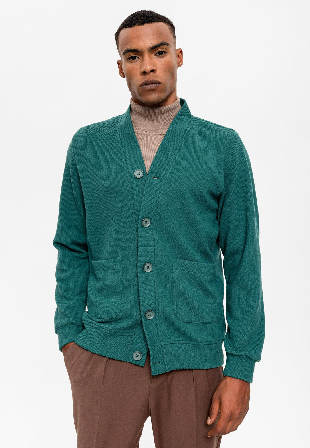 ANT V-Neck Men's Cardigan with Waist Elastic - Purísima de Bustos
