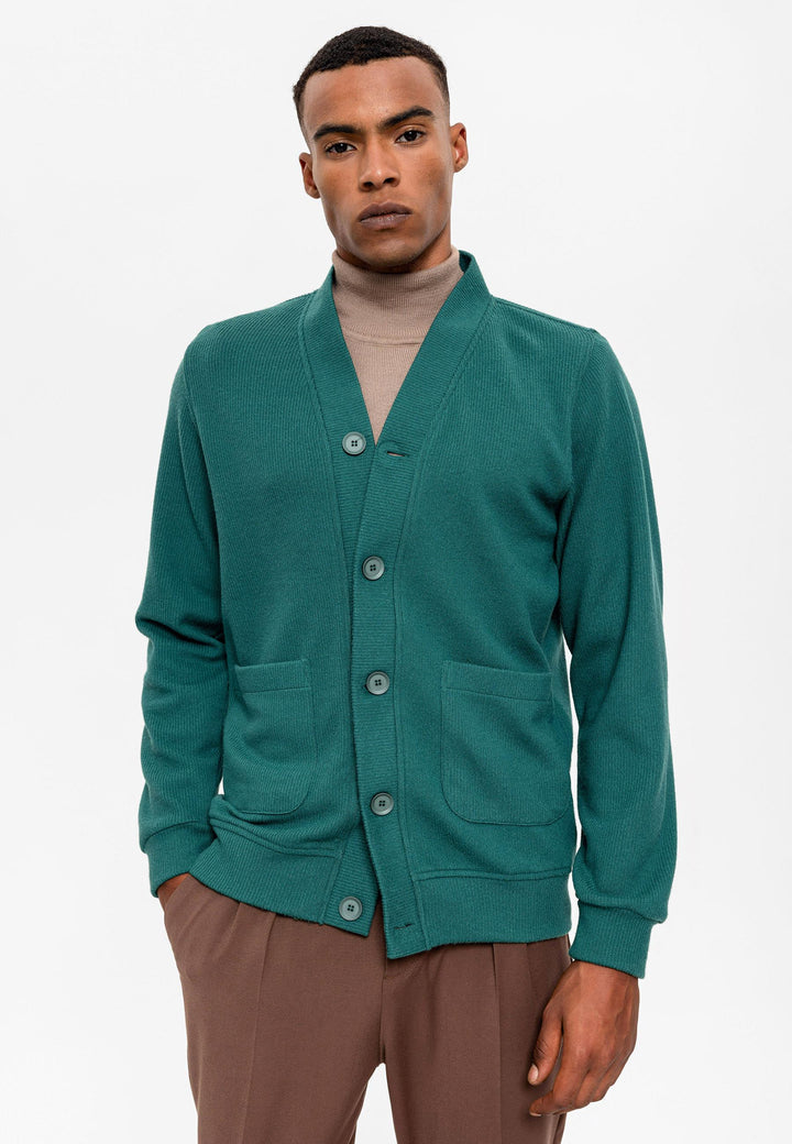 ANT V-Neck Men's Cardigan with Waist Elastic - Purísima de Bustos