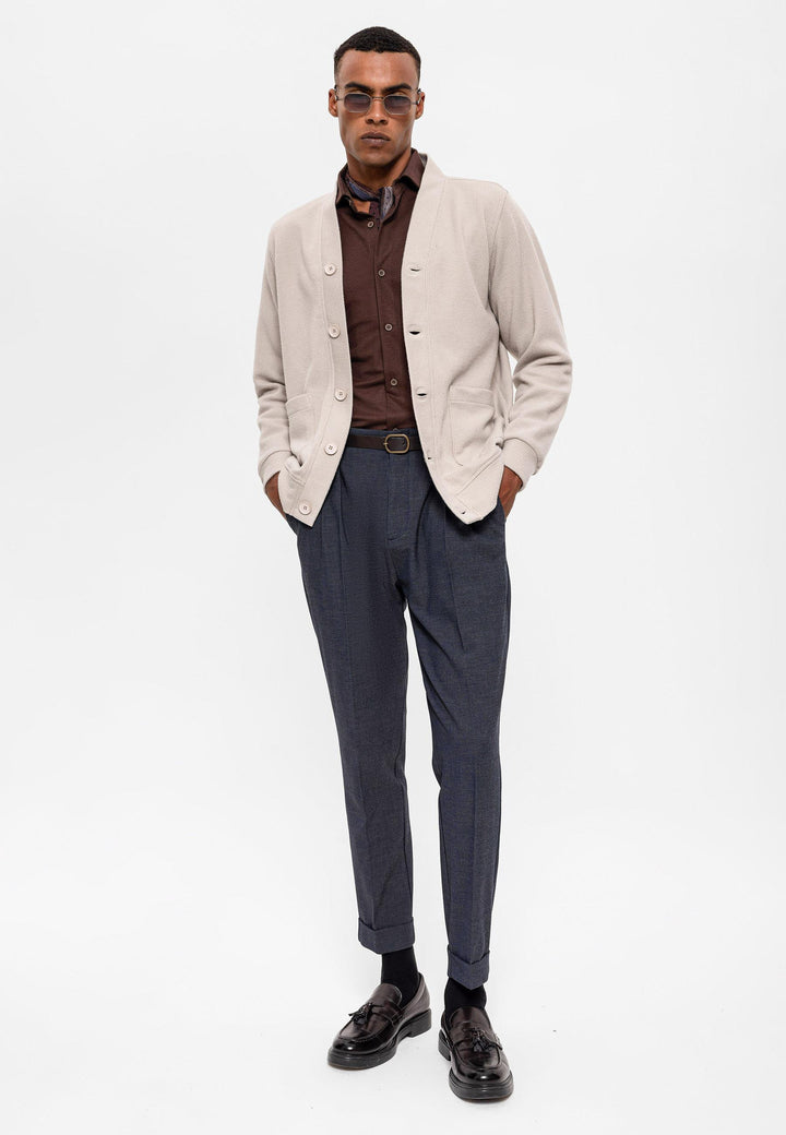 ANT V-Neck Men's Cardigan with Waist Elastic - Athis-Mons