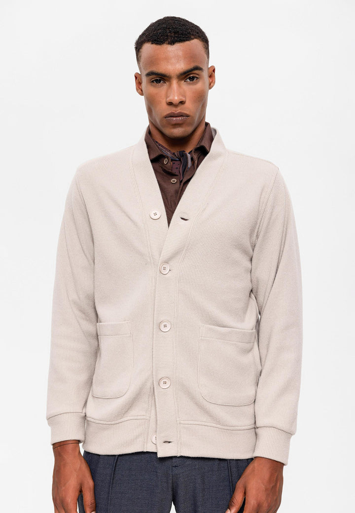 ANT V-Neck Men's Cardigan with Waist Elastic - Athis-Mons