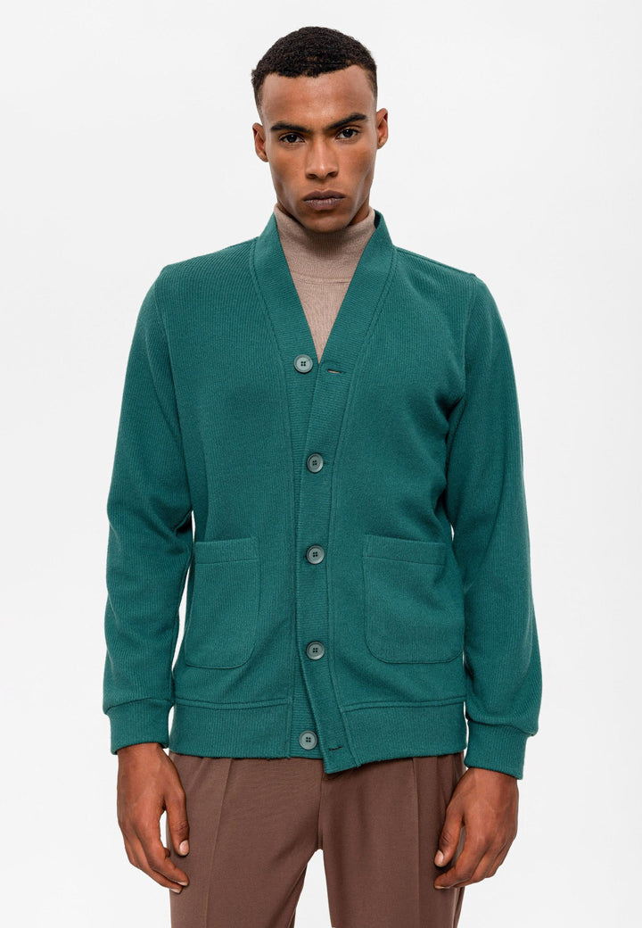 ANT V-Neck Men's Cardigan with Waist Elastic - Purísima de Bustos