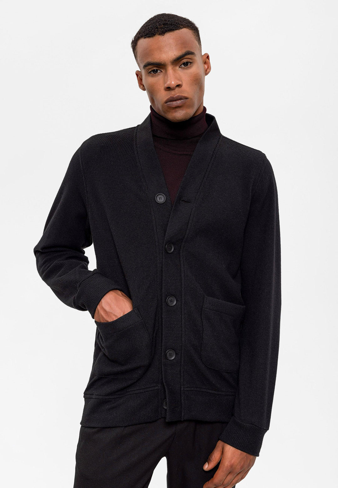ANT V-Neck Men's Cardigan with Waist Elastic - Palmerston North