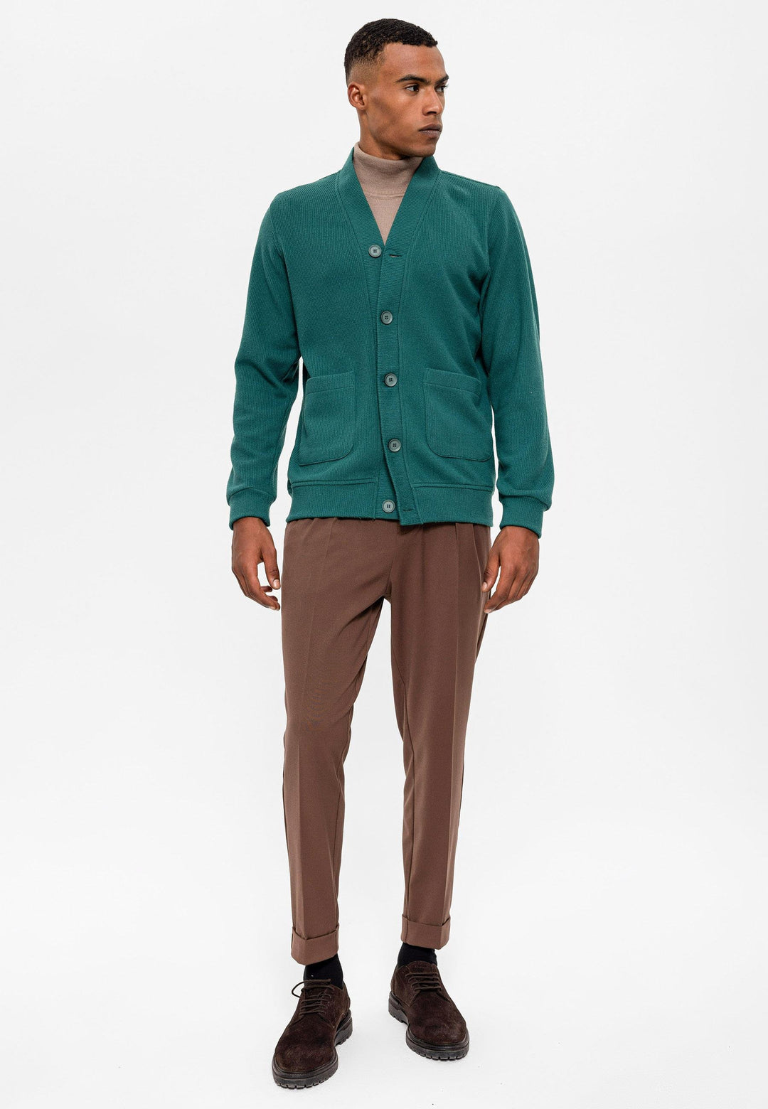 ANT V-Neck Men's Cardigan with Waist Elastic - Purísima de Bustos