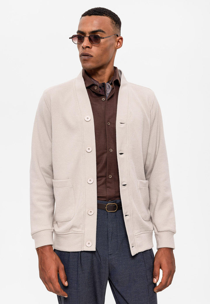 ANT V-Neck Men's Cardigan with Waist Elastic - Athis-Mons
