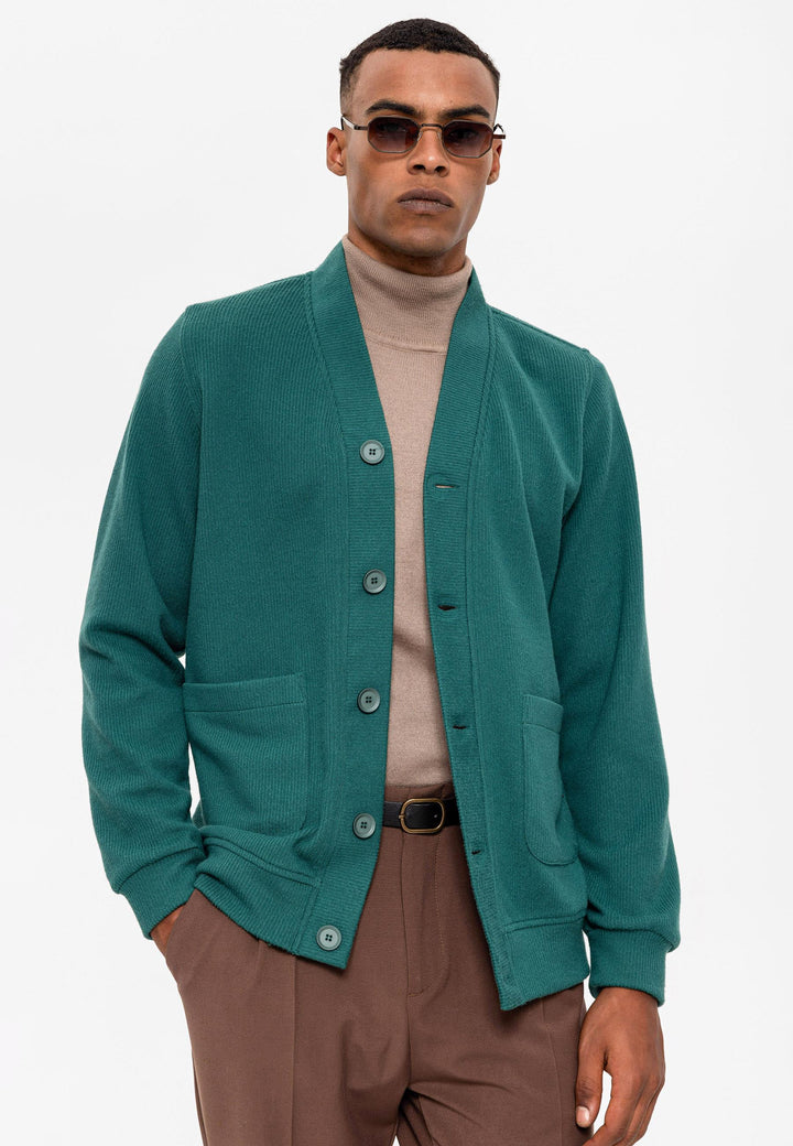 ANT V-Neck Men's Cardigan with Waist Elastic - Purísima de Bustos