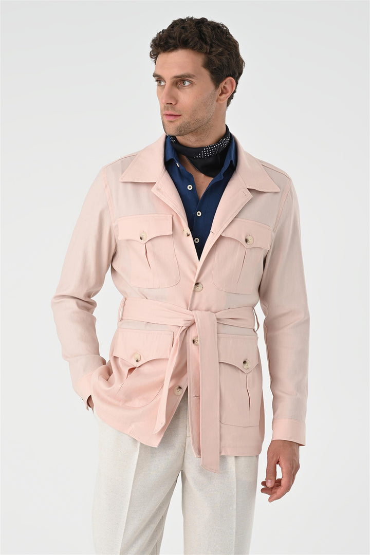 ANT Waist Belted Men's Seasonal Linen Coat - Flagstaff