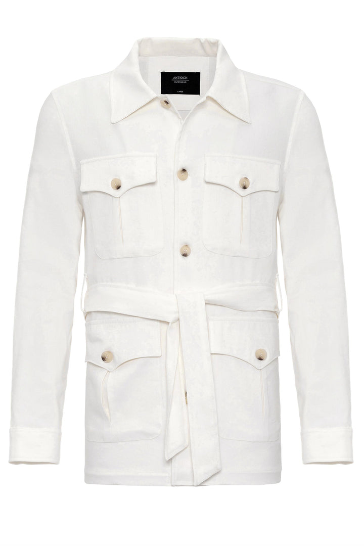 ANT Waist Belted Men's Seasonal Linen Coat - Riccione Marina