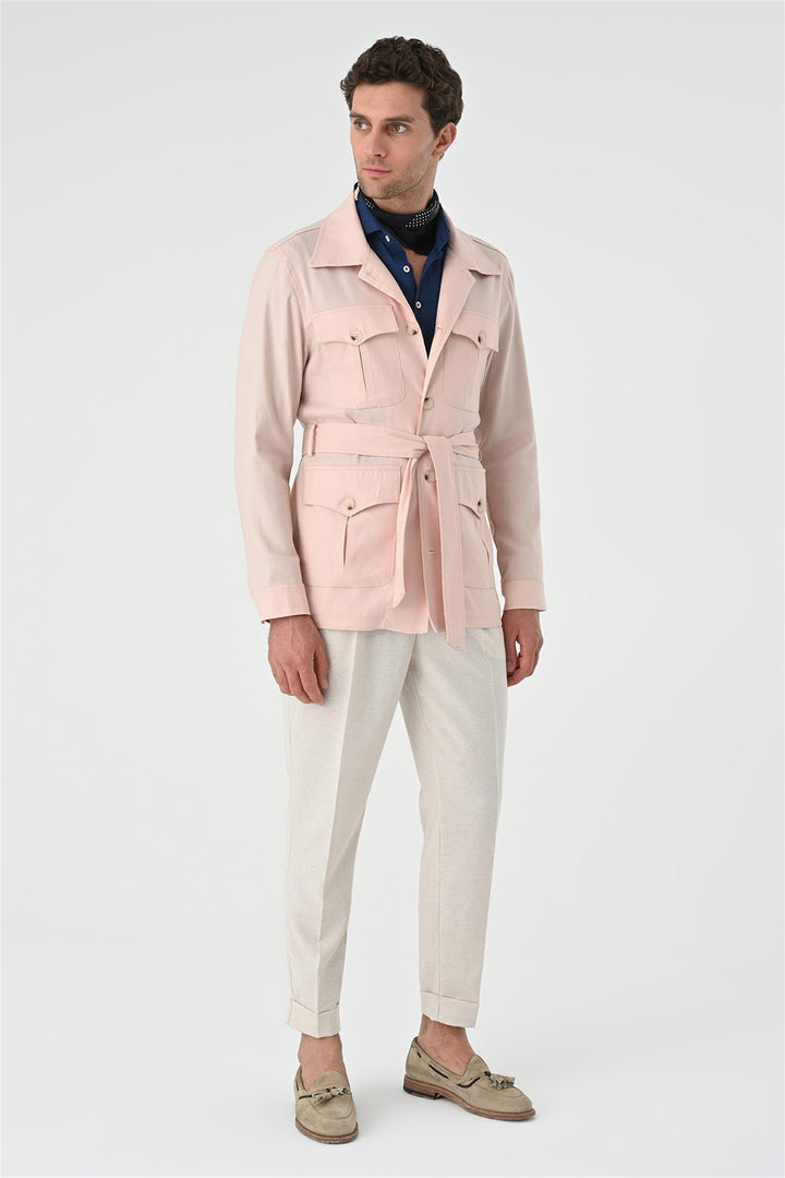 ANT Waist Belted Men's Seasonal Linen Coat - Flagstaff