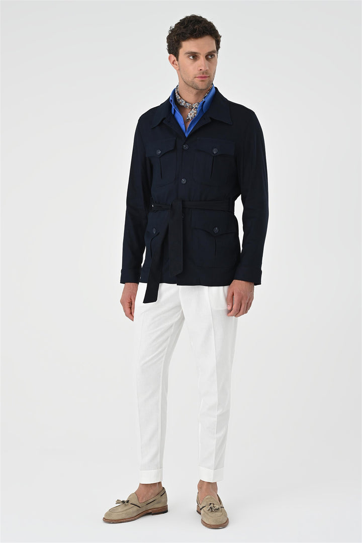 ANT Waist Belted Men's Seasonal Linen Coat - Culiacán