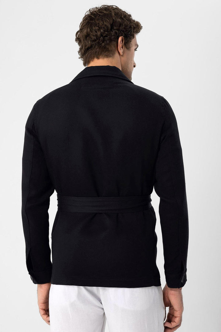 ANT Waist Belted Men's Seasonal Linen Coat - Geldern