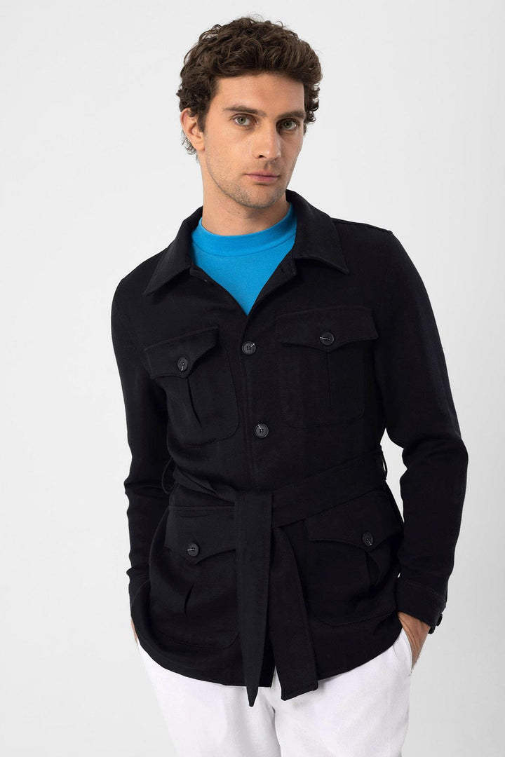ANT Waist Belted Men's Seasonal Linen Coat - Geldern