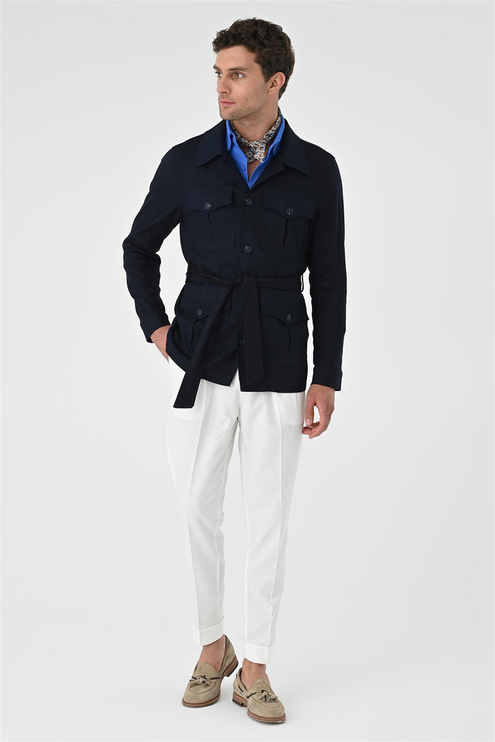 ANT Waist Belted Men's Seasonal Linen Coat - Culiacán