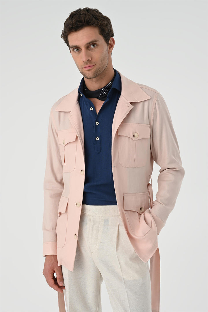 ANT Waist Belted Men's Seasonal Linen Coat - Flagstaff