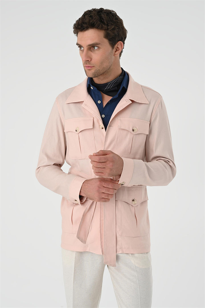 ANT Waist Belted Men's Seasonal Linen Coat - Flagstaff