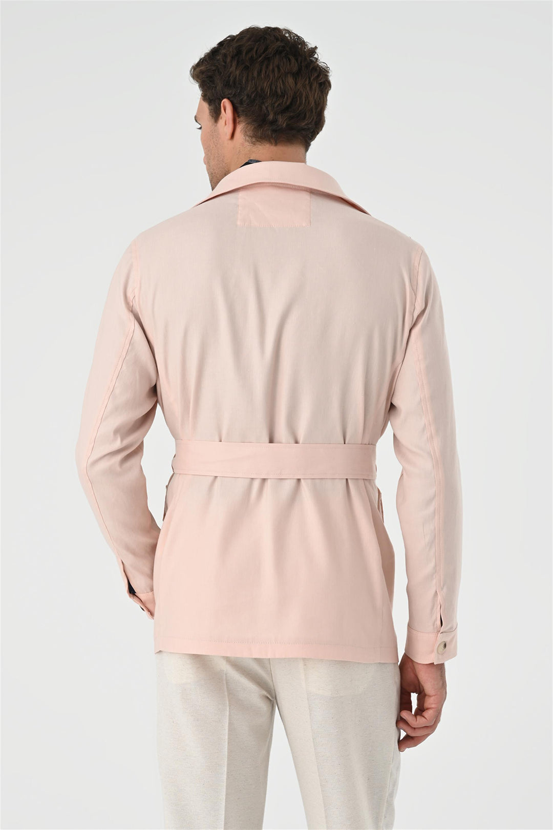 ANT Waist Belted Men's Seasonal Linen Coat - Flagstaff