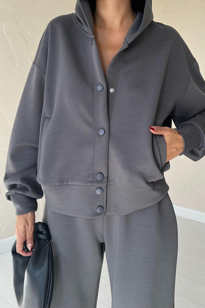 ELS Elasticated Waist Jacket and Pants Set - Smoke Gray - Cottage Grove