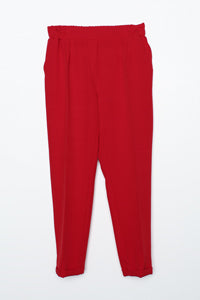 TLD Women Allday Red High-Waisted Elasticated Trousers - South Bend