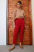 TLD Women Allday Red High-Waisted Elasticated Trousers - South Bend