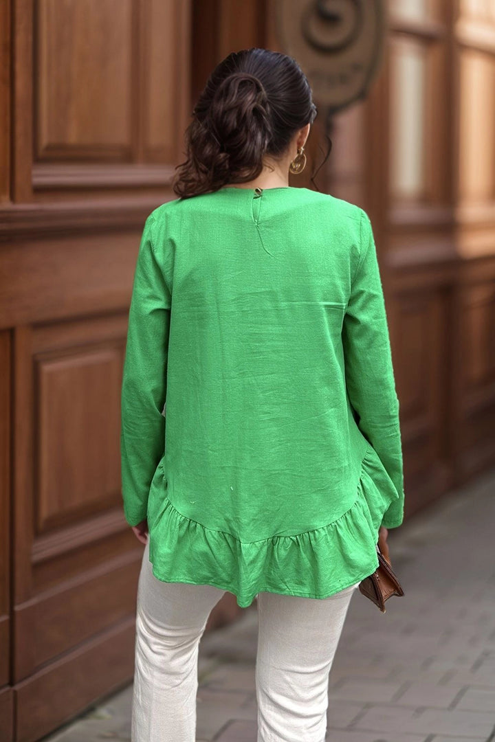 Benetton Skirt Tiered Ruffled Voile Blouse BCBSK-25700-3571 - Fredericton
