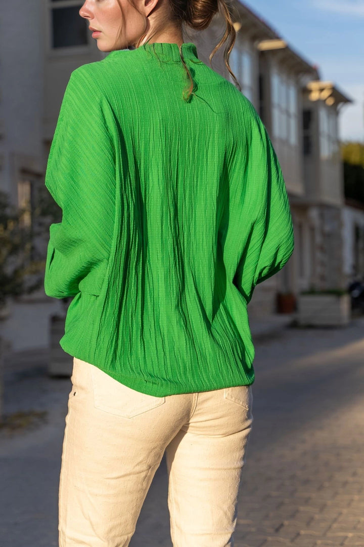 Benetton Batwing Sleeve Layered Loose Blouse BCBSK-25700-3549 - Smarhon
