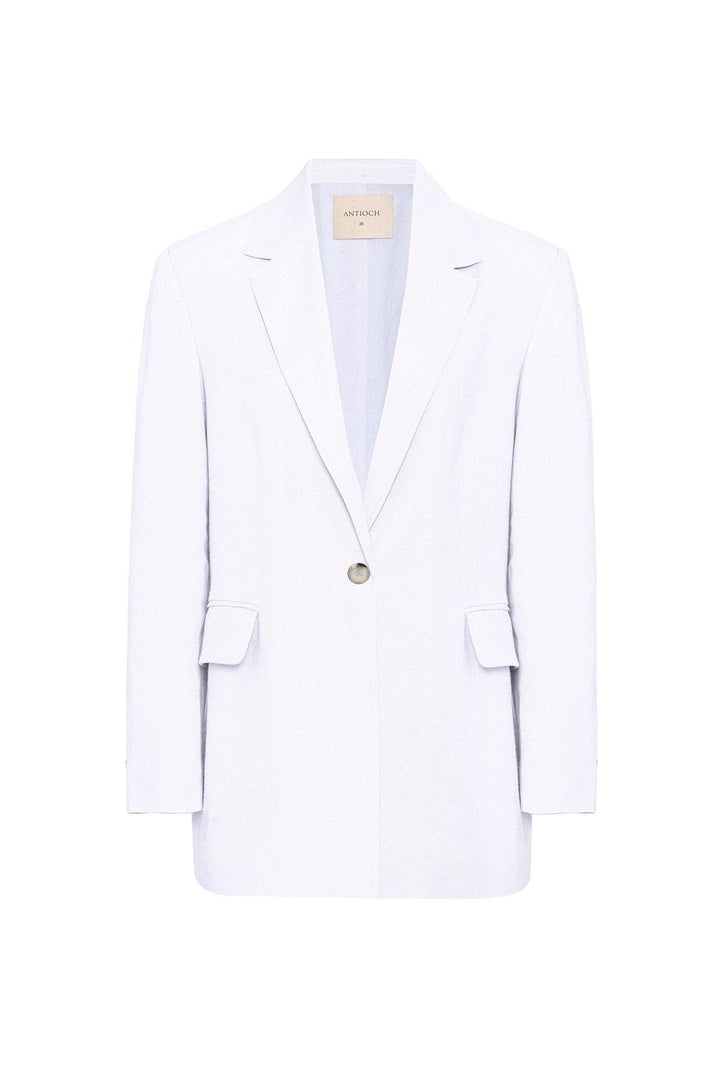 ANT Antioch Beyaz 100% Keten Kadın Blazer Ceket - Naucalpan de Juárez
