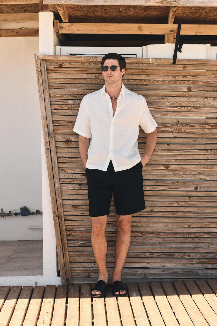 ANT Antioch White 100% Linen Relaxed Fit Men's Shirt - Oakton