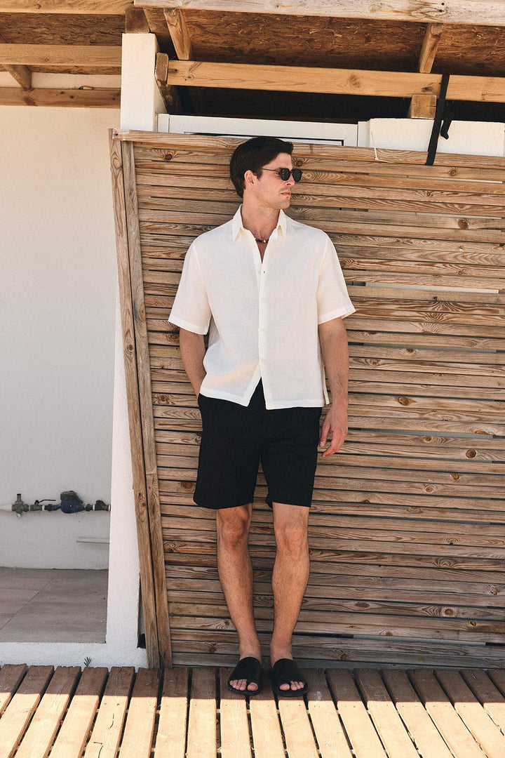 ANT Antioch White 100% Linen Relaxed Fit Men's Shirt - Vincennes