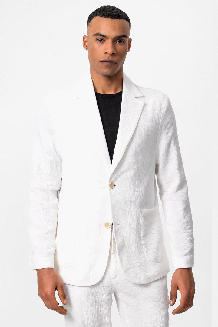ANT Antioch Beyaz Astarsız Torba Cepli Erkek Blazer Ceket - Keighley