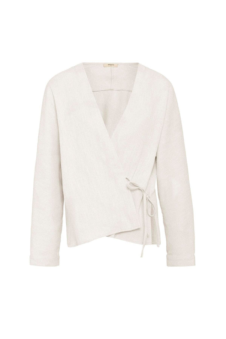 ANT Antioch White Kimono Women's Shirt with Tie Detail - Esher