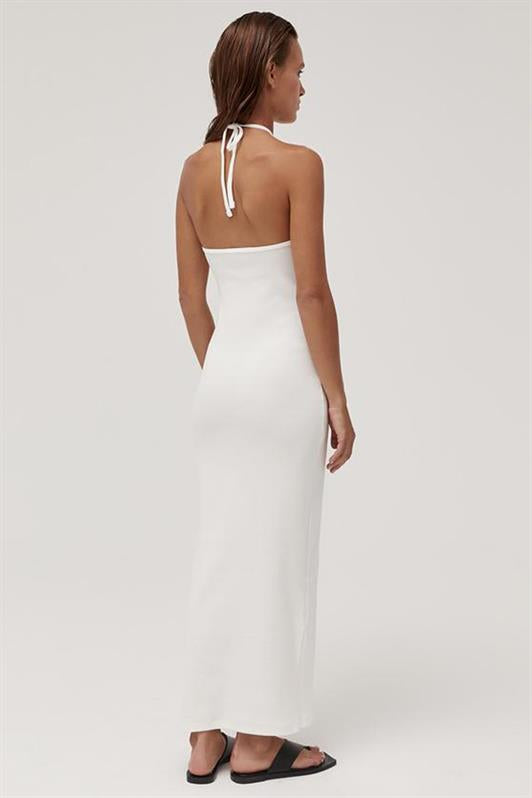MDX White Tied Long Basic Dress MG1854 - Guamúchil