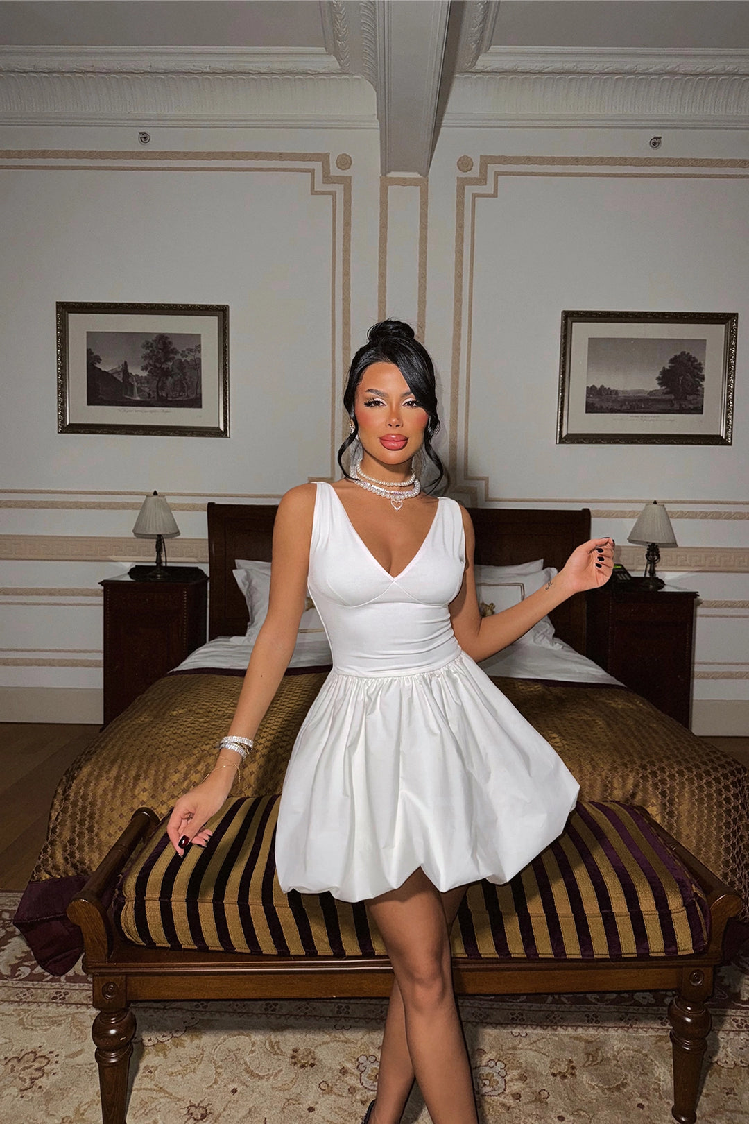 EYY Women White Basic Mini Dress - Lehigh Acres