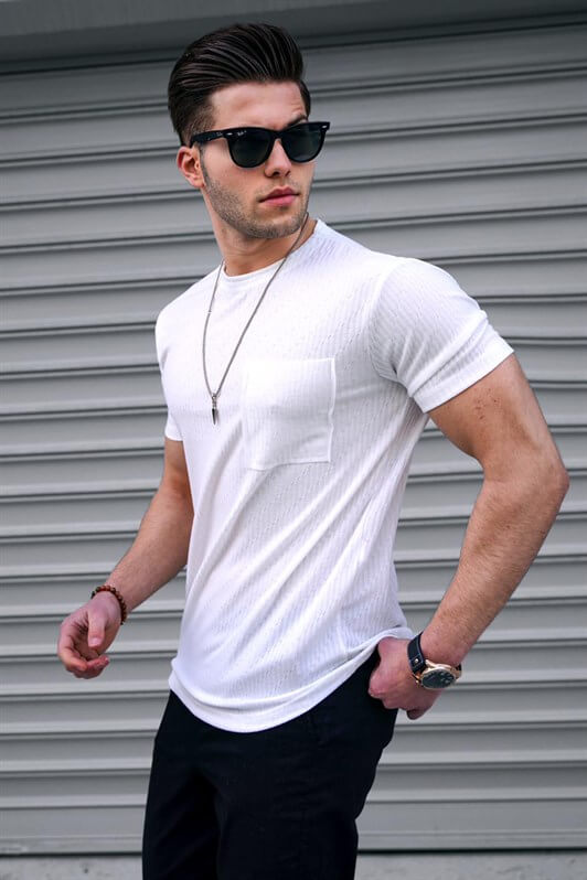 MDX White Basic Knit T-shirt - Streatham